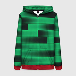 Женская толстовка на молнии Color green square