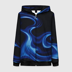 Толстовка на молнии женская Color blue smoke, цвет: 3D-черный