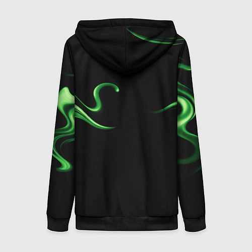 Женская толстовка на молнии The color is light green abstraction / 3D-Черный – фото 2