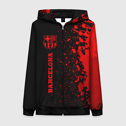 Толстовка на молнии женская Barcelona - red gradient по-вертикали, цвет: 3D-черный