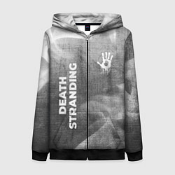 Толстовка на молнии женская Death Stranding - grey gradient вертикально, цвет: 3D-черный