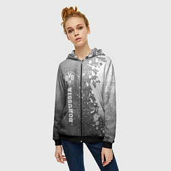 Толстовка на молнии женская Borussia - grey gradient по-вертикали, цвет: 3D-черный — фото 2