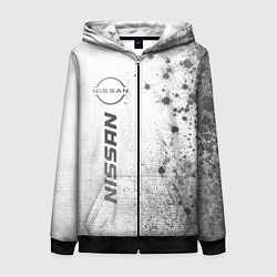 Толстовка на молнии женская Nissan - white gradient по-вертикали, цвет: 3D-черный