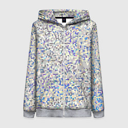 Толстовка на молнии женская Мелкая мозаика перламутровый серо-голубой, цвет: 3D-меланж