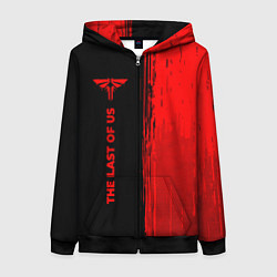 Толстовка на молнии женская The Last Of Us - red gradient по-вертикали, цвет: 3D-черный