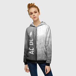 Толстовка на молнии женская AC DC - grey gradient по-вертикали, цвет: 3D-черный — фото 2