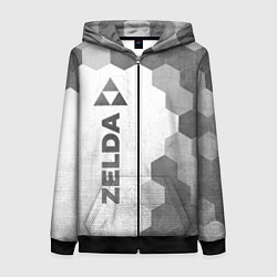Толстовка на молнии женская Zelda - white gradient по-вертикали, цвет: 3D-черный