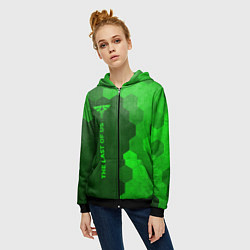 Толстовка на молнии женская The Last Of Us - green gradient по-вертикали, цвет: 3D-черный — фото 2