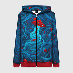 Толстовка на молнии женская Контакт с хаосом, цвет: 3D-красный