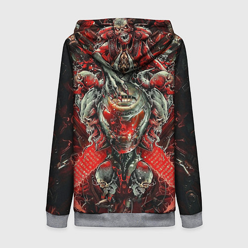 Женская толстовка на молнии Doom постер к игре / 3D-Меланж – фото 2
