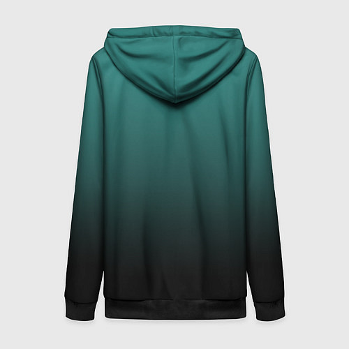 Женская толстовка на молнии Анахайм Дакс - зеленый градиент / 3D-Черный – фото 2