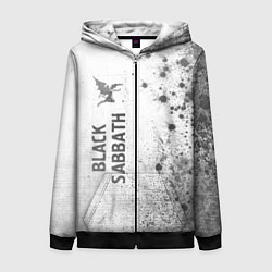 Толстовка на молнии женская Black Sabbath - white gradient по-вертикали, цвет: 3D-черный