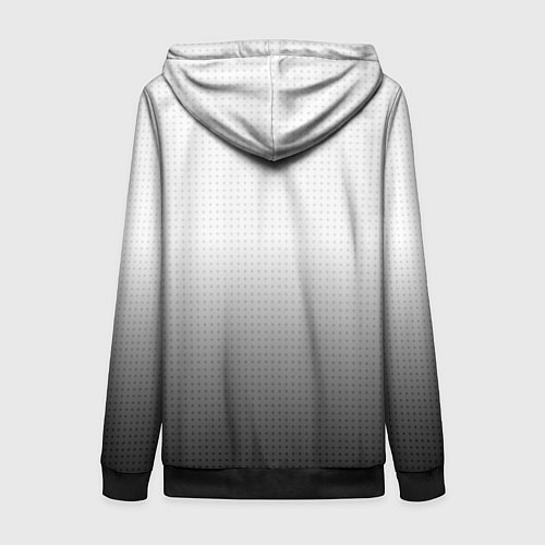 Женская толстовка на молнии Из белого в чёрный градиент с точками / 3D-Черный – фото 2