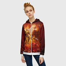 Толстовка на молнии женская Сангвиний великий ангел, цвет: 3D-белый — фото 2