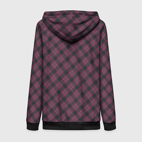 Женская толстовка на молнии Tartan / 3D-Черный – фото 2