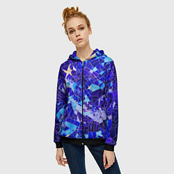 Толстовка на молнии женская Небо-Звезды, цвет: 3D-черный — фото 2