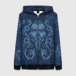 Толстовка на молнии женская Викинг орнамент, цвет: 3D-черный
