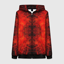 Толстовка на молнии женская Красно-черная кожа дракона, цвет: 3D-черный