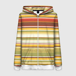 Толстовка на молнии женская Горизонтальные полосы, цвет: 3D-белый