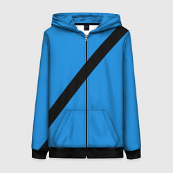 Толстовка на молнии женская Пристегнутый ремень безопасности, синий, цвет: 3D-черный