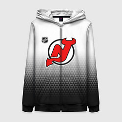 Женская толстовка на молнии Нью Джерси Девилз - из белого в черный