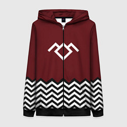 Женская толстовка на молнии Твин Пикс - лого