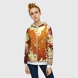 Толстовка на молнии женская Абстракция - sunspot, цвет: 3D-белый — фото 2
