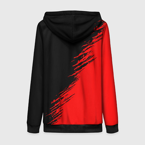 Женская толстовка на молнии Umbrella Corp - red and black / 3D-Черный – фото 2