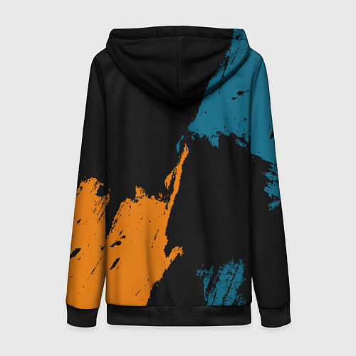 Женская толстовка на молнии Сан Хосе Шаркс - два цвета / 3D-Черный – фото 2