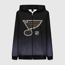 Толстовка на молнии женская Сент Луис Блюз - градиент, цвет: 3D-черный