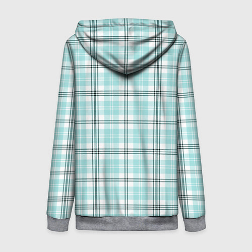 Женская толстовка на молнии Checkered light blue / 3D-Меланж – фото 2
