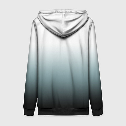 Женская толстовка на молнии Градиент с надписью на японском - здоровье и деньг / 3D-Черный – фото 2