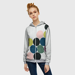 Толстовка на молнии женская Кластер чил - абстракция, цвет: 3D-меланж — фото 2