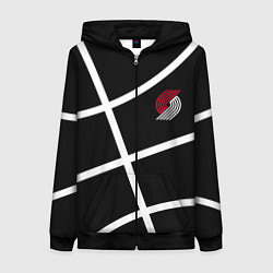 Толстовка на молнии женская Трэйл Блэйзерс - черный мяч, цвет: 3D-черный