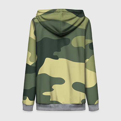 Женская толстовка на молнии Камуфляж с маками / 3D-Меланж – фото 2