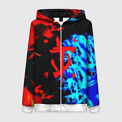 Толстовка на молнии женская Doom лёд и пламя, цвет: 3D-белый