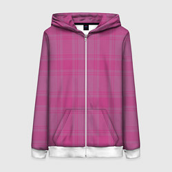 Толстовка на молнии женская Checkered pink, цвет: 3D-белый