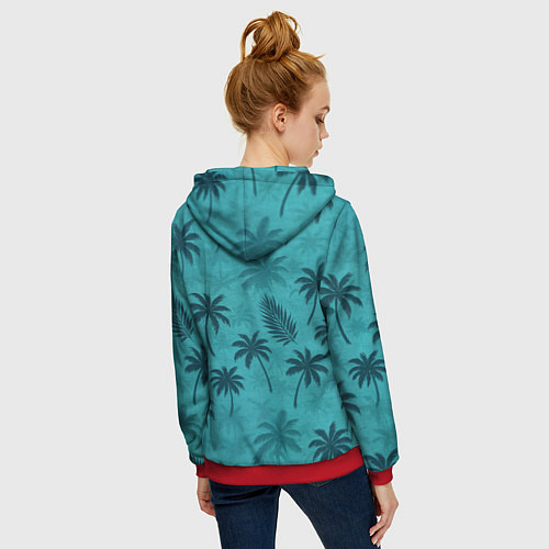Женская толстовка на молнии Гавайский стиль - Томми Версетти / 3D-Красный – фото 4