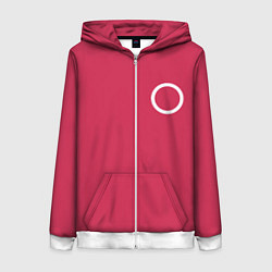 Толстовка на молнии женская Страж Squid game круг, цвет: 3D-белый