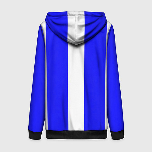 Женская толстовка на молнии Color white blue line / 3D-Черный – фото 2