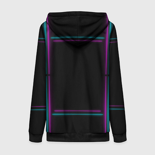 Женская толстовка на молнии Neon pink light blue / 3D-Черный – фото 2