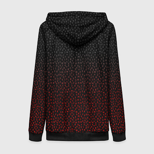 Женская толстовка на молнии Компас викингов вегвизир в рунах - символ удачи / 3D-Черный – фото 2