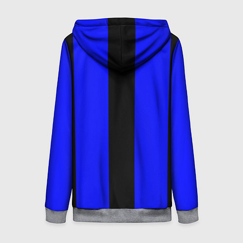 Женская толстовка на молнии Color blue black stripes / 3D-Меланж – фото 2