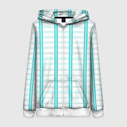 Толстовка на молнии женская Color white cage, цвет: 3D-белый