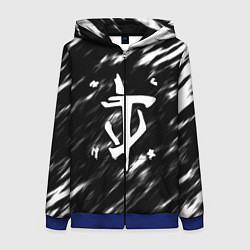 Женская толстовка на молнии Doom штрихи красок