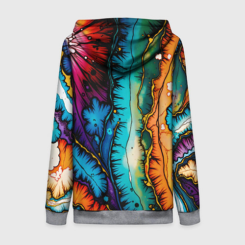 Женская толстовка на молнии Разноцветный узор / 3D-Меланж – фото 2