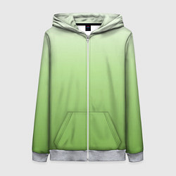 Женская толстовка на молнии Градиент нежно-зеленый