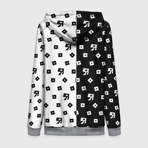 Женская толстовка на молнии Doom x roblox pattern / 3D-Меланж – фото 2