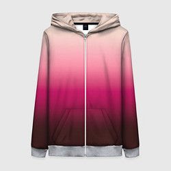 Женская толстовка на молнии Градиент transcendent pink омбре