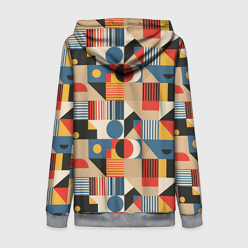 Женская толстовка на молнии Ритмы Баухауса / 3D-Меланж – фото 2